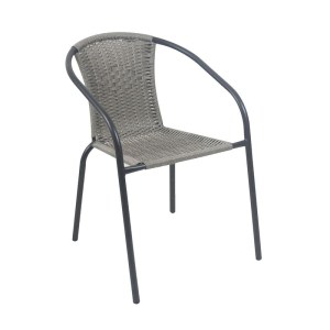 woo-126391 BALENO-W ΠΟΛΥΘΡΟΝΑ ΣΤΟΙΒΑΖΟΜΕΝΗ, ΜΕΤΑΛΛΟ ΒΑΦΗ ΜΑΥΡΟ, WICKER MIXED GREY