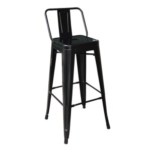 woo-126448 RELIX ΣΚΑΜΠΟ BAR ΜΕ ΠΛΑΤΗ, ΜΕΤΑΛΛΟ ΒΑΦΗ ΜΑΥΡΟ, ΥΨΟΣ ΚΑΘΙΣΜΑΤΟΣ 66CM