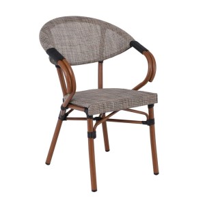 woo-126466 COSTA ΠΟΛΥΘΡΟΝΑ DINING ΑΛΟΥΜΙΝΙΟΥ, ΑΠΟΧΡΩΣΗ ΚΑΡΥΔΙ TEXTILENE ΜΠΕΖ