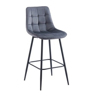 woo-126654 MYRIAM ΣΚΑΜΠΟ BAR, ΜΕΤΑΛΛΟ ΒΑΦΗ ΜΑΥΡΟ, ΥΦΑΣΜΑ VELURE ΣΚΟΥΡΟ ΓΚΡΙ