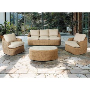 woo-126687 CHICAGO SET ΣΑΛΟΝΙ ΚΗΠΟΥ: 3ΘΕΣ +2 ΠΟΛΥΘΡΟΝΕΣ+1 ΤΡΑΠΕΖΑΚΙ ALU -WICKER ΦΥΣΙΚΟ, ΜΑΞΙΛΑΡΙΑ ΜΠΕΖ