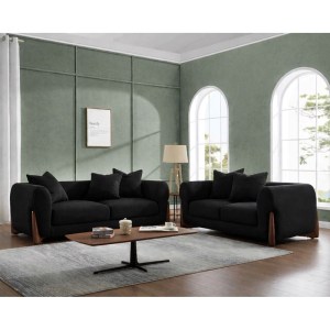 woo-126804 KANSAS SET ΣΑΛΟΝΙ - ΚΑΘΙΣΤΙΚΟ, 2ΘΕΣΙΟΣ-3ΘΕΣΙΟΣ, TEDDY ΥΦΑΣΜΑ ΜΑΥΡΟ