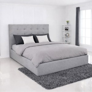 woo-126981 DOLCE ΚΡΕΒΑΤΙ ΔΙΠΛΟ ΜΕ ΑΠΟΘΗΚΕΥΤΙΚΟ ΧΩΡΟ, ΓΙΑ ΣΤΡΩΜΑ 160X200CM, ΥΦΑΣΜΑ ΓΚΡΙ