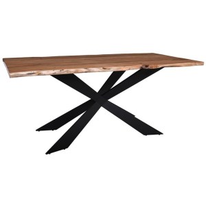 woo-127061 LIZARD-WT ΤΡΑΠΕΖΙ ΤΡΑΠΕΖΑΡΙΑΣ ΣΑΛΟΝΙΟΥ-ΚΟΥΖΙΝΑΣ ΜΕΤΑΛΛΟ ΒΑΦΗ ΜΑΥΡΟ, ΞΥΛΟ ΑΚΑΚΙΑ ΦΥΣΙΚΟ