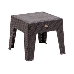 woo-127089 RATTAN ΤΡΑΠΕΖΑΚΙ ΒΟΗΘΗΤΙΚΟ - ΞΑΠΛΩΣΤΡΑΣ, ΣΤΟΙΒΑΖΟΜΕΝΟ, PP-UV (RATTAN LOOK) ΚΑΦΕ