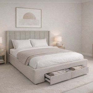 woo-127134 NEBRASKA ΚΡΕΒΑΤΙ ΔΙΠΛΟ ΜΕ ΑΠΟΘΗΚΕΥΤΙΚΟ ΧΩΡΟ+2 ΣΥΡΤΑΡΙΑ, ΓΙΑ ΣΤΡΩΜΑ 160X200CM, ΥΦ.ΜΠΕΖ