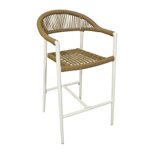 woo-127153 MADISON ΣΚΑΜΠΟ BAR, ALU ΑΣΠΡΟ, ROPE WICKER ΦΥΣΙΚΟ