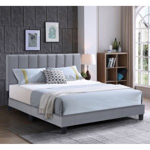 woo-127171 ALLEGRO ΚΡΕΒΑΤΙ ΥΠΕΡΔΙΠΛΟ 180X200CM, ΥΦΑΣΜΑ ΓΚΡΙ, ΜΕ ΚΕΦΑΛΑΡΙ ΠΟΛΛΑΠΛΩΝ ΘΕΣΕΩΝ