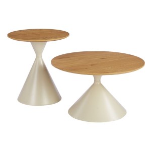 woo-127254 MISTRAL SET-2 ΤΡΑΠΕΖΑΚΙΑ ΣΑΛΟΝΙΟΥ-ΚΑΘΙΣΤΙΚΟΥ, ΜΕΤΑΛΛΟ ΒΑΦΗ ΜΠΕΖ, MDF ΑΠΟΧΡΩΣΗ ΦΥΣΙΚΟ