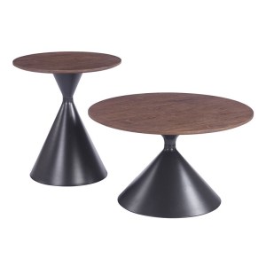 woo-127255 MISTRAL SET-2 ΤΡΑΠΕΖΑΚΙΑ ΣΑΛΟΝΙΟΥ-ΚΑΘΙΣΤΙΚΟΥ, ΜΕΤΑΛΛΟ ΒΑΦΗ ΜΑΥΡΟ,MDF ΑΠΟΧΡΩΣΗ ΚΑΡΥΔΙ