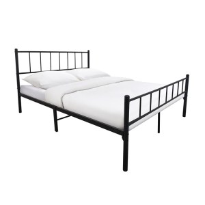 woo-127338 TIVO ΚΡΕΒΑΤΙ ΔΙΠΛΟ, ΓΙΑ ΣΤΡΩΜΑ 160X200CM, ΜΕΤΑΛΛΟ ΒΑΦΗ ΜΑΥΡΟ