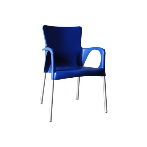 woo-18491 LARA ΠΟΛΥΘΡΟΝΑ PRO DINING ΣΤΟΙΒΑΖΟΜΕΝΗ, ALU SILVER, PP - UV PROTECTION ΑΠΟΧΡΩΣΗ ΜΠΛΕ