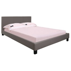 woo-21269 WILTON ΚΡΕΒΑΤΙ ΔΙΠΛΟ, ΓΙΑ ΣΤΡΩΜΑ 150X200CM, PU ΑΠΟΧΡΩΣΗ CAPPUCCINO