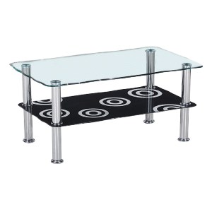 woo-22900 DANIEL DECO ΤΡΑΠΕΖΑΚΙ ΣΑΛΟΝΙΟΥ ΚΑΘΙΣΤΙΚΟΥ, INOX - ΓΥΑΛΙ