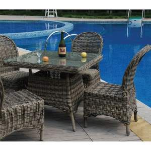 woo-30305 MONTANA ΚΑΡΕΚΛΑ ΤΡΑΠΕΖΑΡΙΑΣ ΚΗΠΟΥ ALU, Φ5MM ROUND WICKER GREY BROWN, ΜΑΞΙΛΑΡΙ ΑΝΘΡΑΚΙ