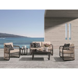 woo-30718 CITY LIVING SET ΣΑΛΟΝΙ ΚΑΘΙΣΤΙΚΟ ΚΗΠΟΥ - ΒΕΡΑΝΤΑΣ ALU ΑΝΘΡΑΚΙ - ΜΠΕΖ