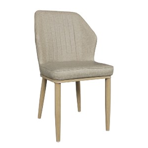 woo-31603 DELUX ΚΑΡΕΚΛΑ ΜΕΤΑΛΛΟ ΒΑΦΗ ΦΥΣΙΚΟ, LINEN PU ΜΠΕΖ