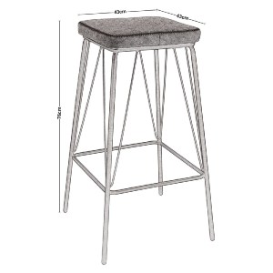 woo-32623 PANTON ΣΚΑΜΠΟ BAR, ΜΕΤΑΛΛΟ ΒΑΦΗ ΜΑΥΡΟ, PU ΑΠΟΧΡΩΣΗ VINTAGE BLACK