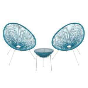 woo-35310_e-00022177-huge ACAPULCO SET ΚΗΠΟΥ - ΒΕΡΑΝΤΑΣ: ΤΡΑΠΕΖΙ + 2 ΠΟΛΥΘΡΟΝΕΣ ΜΕΤΑΛΛΟ ΑΣΠΡΟ / RATTAN ΜΠΛΕ