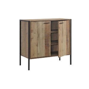 woo-35344_e-00021664-huge PALLET-W ΝΤΟΥΛΑΠΙ-ΠΑΠΟΥΤΣΟΘΗΚΗ ΔΙΦΥΛΛΗ, 3 ΡΑΦΙΑ, ΜΕΤΑΛΛΟ ΒΑΦΗ ΜΑΥΡΟ, ΑΠΟΧΡΩΣΗ ANTIQUE OAK