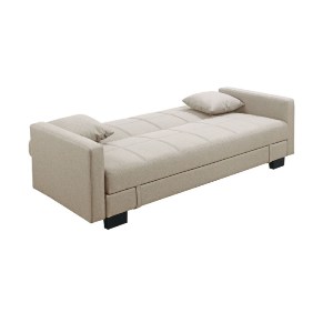 woo-35847 KELSO ΚΑΝΑΠΕΣ - ΚΡΕΒΑΤΙ ΜΕ ΑΠΟΘΗΚΕΥΤΙΚΟ ΧΩΡΟ, 3ΘΕΣΙΟΣ, ΥΦΑΣΜΑ CAPPUCCINO