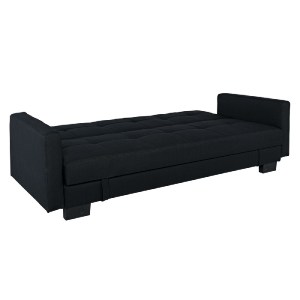 woo-36084 KELSO ΚΑΝΑΠΕΣ - ΚΡΕΒΑΤΙ ΜΕ ΑΠΟΘΗΚΕΥΤΙΚΟ ΧΩΡΟ, 3ΘΕΣΙΟΣ, ΥΦΑΣΜΑ ΜΑΥΡΟ
