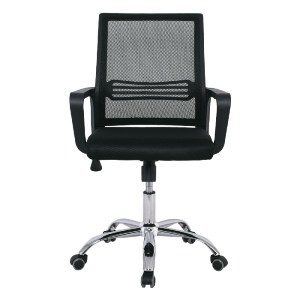 woo-36902 BF2110 ΠΟΛΥΘΡΟΝΑ ΓΡΑΦΕΙΟΥ ΜΕΤΑΛΛΟ ΧΡΩΜΙΟ, MESH ΜΑΥΡΟ