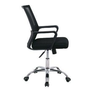 woo-36903 BF2110 ΠΟΛΥΘΡΟΝΑ ΓΡΑΦΕΙΟΥ ΜΕΤΑΛΛΟ ΧΡΩΜΙΟ, MESH ΜΑΥΡΟ