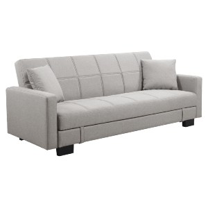 woo-37564 KELSO ΚΑΝΑΠΕΣ - ΚΡΕΒΑΤΙ ΜΕ ΑΠΟΘΗΚΕΥΤΙΚΟ ΧΩΡΟ, 3ΘΕΣΙΟΣ, ΥΦΑΣΜΑ ΑΝΟΙΧΤΟ ΓΚΡΙ