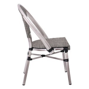 woo-38459 COSTA ΚΑΡΕΚΛΑ DINING ΑΛΟΥΜΙΝΙΟΥ, ΑΠΟΧΡΩΣΗ ANTIQUE GREY -TEXTILENE ΜΠΕΖ