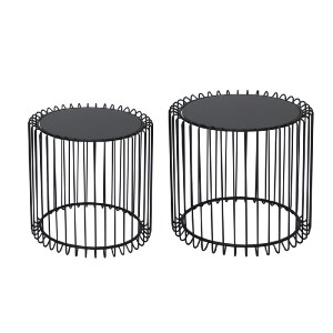 woo-39213_e-00022916-huge RICO SET-2 ΤΡΑΠΕΖΑΚΙΑ ΣΑΛΟΝΙΟΥ ΚΑΘΙΣΤΙΚΟΥ, ΜΕΤΑΛΛΟ ΒΑΦΗ ΜΑΥΡΟ, ΓΥΑΛΙ SMOKE