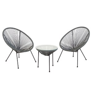 woo-39495_e-00023094-huge ACAPULCO SET ΚΗΠΟΥ - ΒΕΡΑΝΤΑΣ: ΤΡΑΠΕΖΙ + 2 ΠΟΛΥΘΡΟΝΕΣ ΜΕΤΑΛΛΟ ΜΑΥΡO / RATTAN ΓΚΡΙ