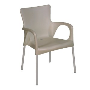 woo-39505 LARA ΠΟΛΥΘΡΟΝΑ PRO DINING ΣΤΟΙΒΑΖΟΜΕΝΗ, ALU SILVER, PP - UV PROTECTION ΑΠΟΧΡΩΣΗ TORTORA