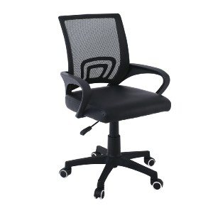 woo-39649 BF2101-P ΠΟΛΥΘΡΟΝΑ ΓΡΑΦΕΙΟΥ ΧΩΡΙΣ ΑΝΑΚΛΙΣΗ - ΜΑΥΡΟ MESH - PU