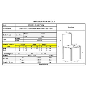 woo-39728_e-00017603_9-huge CELINA ΚΑΡΕΚΛΑ ΜΕΤΑΛΛΟ ΒΑΦΗ ΦΥΣΙΚΟ, ΥΦΑΣΜΑ ΓΚΡΙ