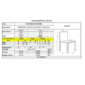woo-39900 LILIAN ΚΑΡΕΚΛΑ ΤΡΑΠΕΖΑΡΙΑΣ ΜΕΤΑΛΛΟ ΒΑΦΗ ΜΑΥΡΟ, ΥΦΑΣΜΑ SAND