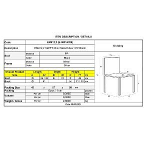 woo-39921_e-00014329_9-huge SWIFT ΚΑΡΕΚΛΑ ΣΤΟΙΒΑΖΟΜΕΝΗ MΕΤΑΛΛΟ ΒΑΦΗ SILVER, PP ΜΑΥΡΟ