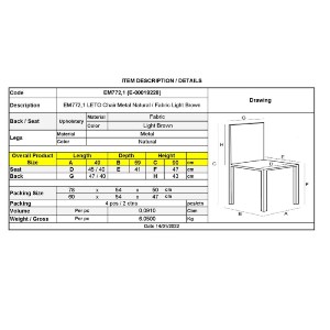woo-39945_e-00019228_9-huge LETO ΚΑΡΕΚΛΑ TΡΑΠΕΖΑΡΙΑΣ ΚΟΥΖΙΝΑΣ, ΜΕΤΑΛΛΟ ΒΑΦΗ ΦΥΣΙΚΟ, ΥΦΑΣΜΑ ΑΝΟΙΧΤΟ ΚΑΦΕ