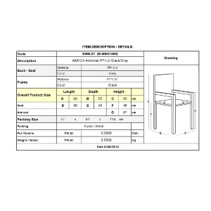 woo-40182 AKRON ΠΟΛΥΘΡΟΝΑ PP-UV ΜΑΥΡΟ - ΓΚΡΙ