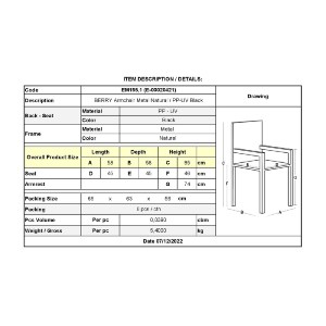 woo-40324 BERRY ΠΟΛΥΘΡΟΝΑ ΜΕΤΑΛΛΟ ΒΑΦΗ ΦΥΣΙΚΟ, PP-UV ΜΑΥΡΟ