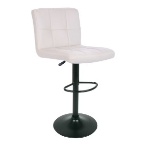 woo-40387 LINO ΣΚΑΜΠΟ BAR ΜΕ ΠΛΑΤΗ, ΜΕΤΑΛΛΟ ΒΑΦΗ ΜΑΥΡΟ, PU ΑΣΠΡΟ, ΡΥΘΜΙΣΗ ΥΨΟΥΣ, ΠΕΡΙΣΤΡΕΦΟΜΕΝΟ