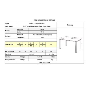woo-40725_e-00017947_9-huge RIO ΤΡΑΠΕΖΙ ΚΗΠΟΥ - ΒΕΡΑΝΤΑΣ, ΜΕΤΑΛΛΟ ΒΑΦΗ ΑΣΠΡΟ, ΓΥΑΛΙ