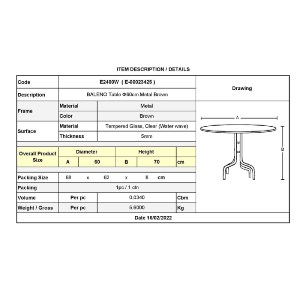 woo-40762_e-00023425_9-huge BALENO ΤΡΑΠΕΖΙ ΚΗΠΟΥ - ΒΕΡΑΝΤΑΣ, ΜΕΤΑΛΛΟ ΒΑΦΗ ΚΑΦΕ, ΓΥΑΛΙ TEMPERED