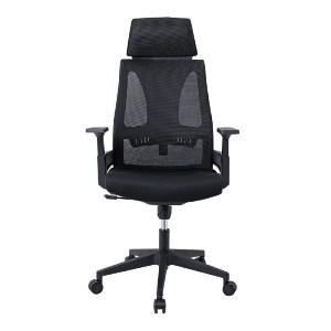 woo-41054 BF8750 ΠΟΛΥΘΡΟΝΑ ΓΡΑΦΕΙΟΥ ΔΙΕΥΘΥΝΤΗ, MESH ΜΑΥΡΟ, ΥΦΑΣΜΑ ΜΑΥΡΟ