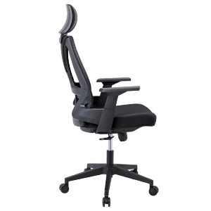 woo-41370 BF8750 ΠΟΛΥΘΡΟΝΑ ΓΡΑΦΕΙΟΥ ΔΙΕΥΘΥΝΤΗ, MESH ΜΑΥΡΟ, ΥΦΑΣΜΑ ΜΑΥΡΟ