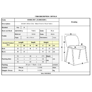 woo-42404_e-00023208_9-huge SIGMA ΚΑΡΕΚΛΑ ΣΤΟΙΒΑΖΟΜΕΝΗ ΓΡΑΦΕΙΟΥ ΕΠΙΣΚΕΠΤΗ, ΜΕΤΑΛΛΟ ΒΑΦΗ ΜΑΥΡΟ, ΥΦΑΣΜΑ ΜΠΛΕ