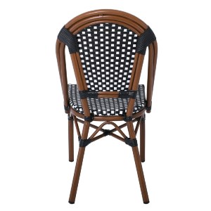 woo-42922 PARIS ΚΑΡΕΚΛΑ BISTRO ΑΛΟΥΜΙΝΙΟ ΚΑΡΥΔΙ, WICKER ΜΑΥΡΟ - ΑΣΠΡΟ, ΣΤΟΙΒΑΖΟΜΕΝΗ