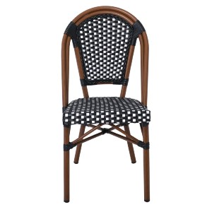 woo-42923 PARIS ΚΑΡΕΚΛΑ BISTRO ΑΛΟΥΜΙΝΙΟ ΚΑΡΥΔΙ, WICKER ΜΑΥΡΟ - ΑΣΠΡΟ, ΣΤΟΙΒΑΖΟΜΕΝΗ