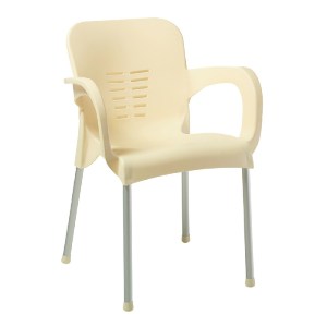 woo-43833 LARA-II ΠΟΛΥΘΡΟΝΑ DINING ΣΤΟΙΒΑΖΟΜΕΝΗ, ALU SILVER, PP ΕΚΡΟΥ