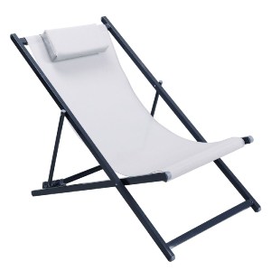 woo-43948 DECK ΣΑΙΖ-ΛΟΝΓΚ ΞΑΠΛΩΣΤΡΑ ΜΕΤΑΛΛΟ ΒΑΦΗ ΑΝΘΡΑΚΙ TEXTILENE CAPPUCCINO